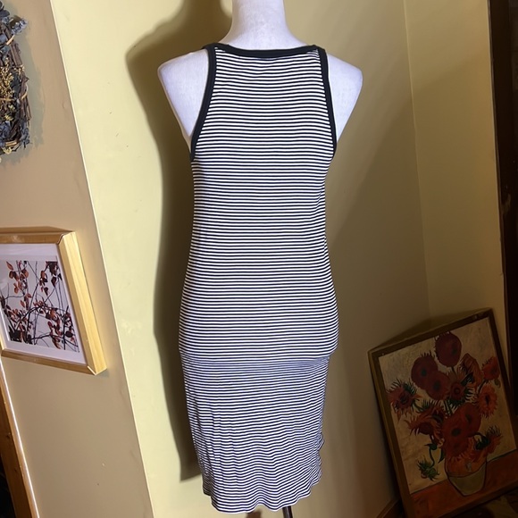 RALPH LAUREN Size Medium Tanktop Dress 100% Pima Cotton Thin Stripe Preppy Chic - Picture 6 of 16